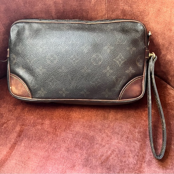 VTG Louis Vuitton Monogram Leather Clutch(Wear, Cracking, Peeling, Darkening) - Picture 2 of 15